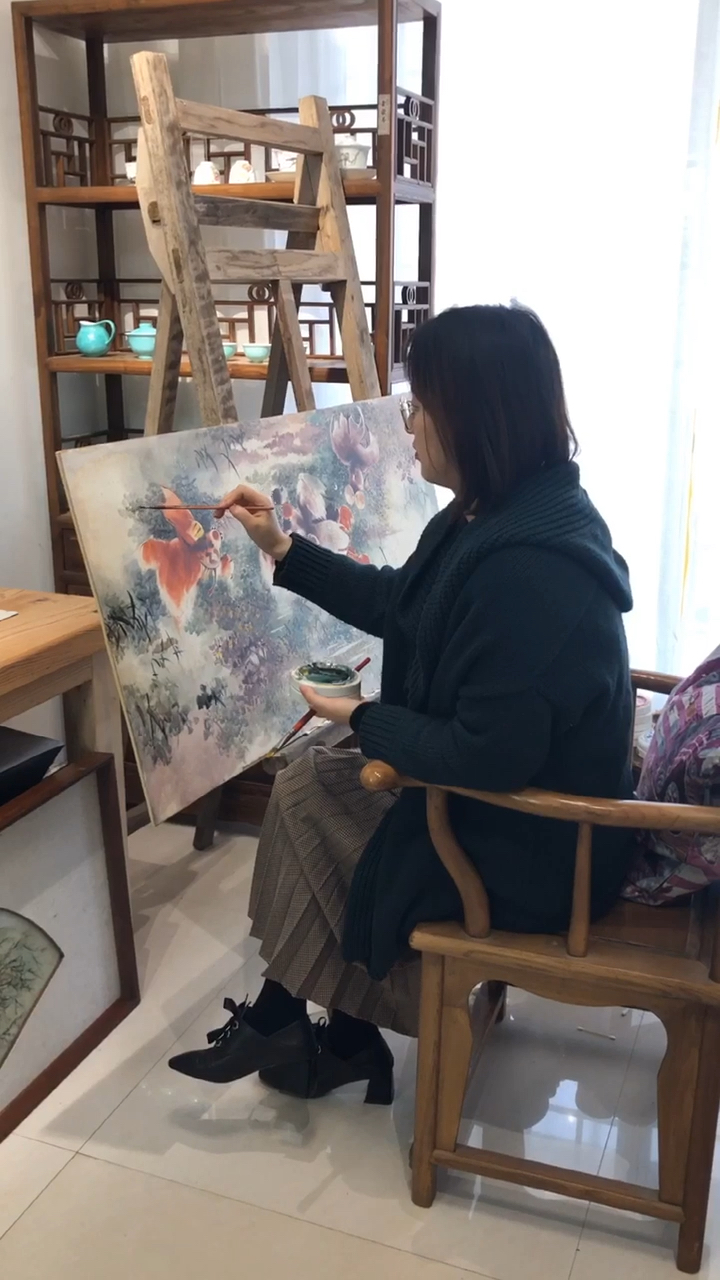 宋璇珊瓷画分享(上)江西省陶瓷工艺美院讲师,黄海云传人